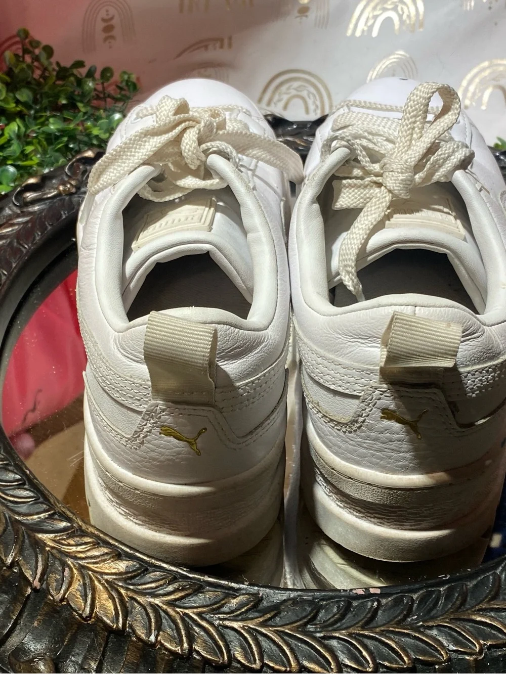 Puma Cream/White Platform Sneakers
